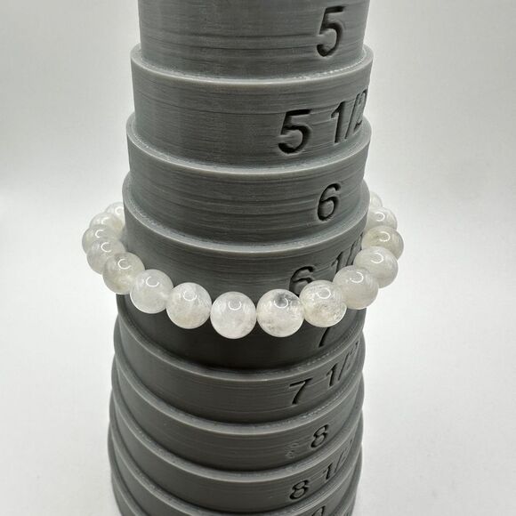 Stunning 8mm genuine Moonstone beaded stretchy bracelet! - Picture 3 of 7